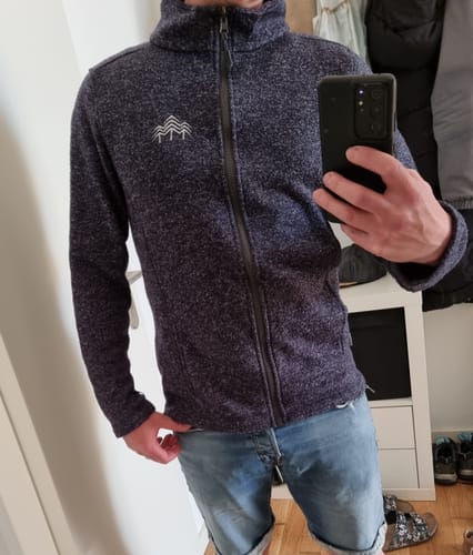 Customer photo review of HOLZBRÜDER® Logo - Strickfleece Jacke / navy