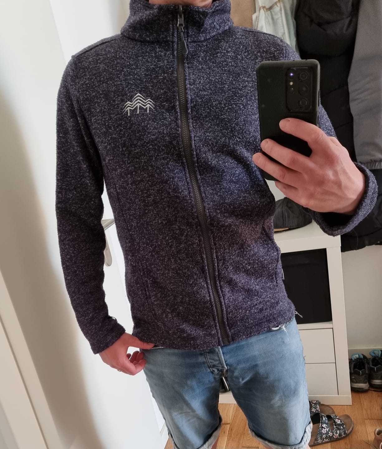 Customer photo review of HOLZBRÜDER® Logo - Strickfleece Jacke / navy