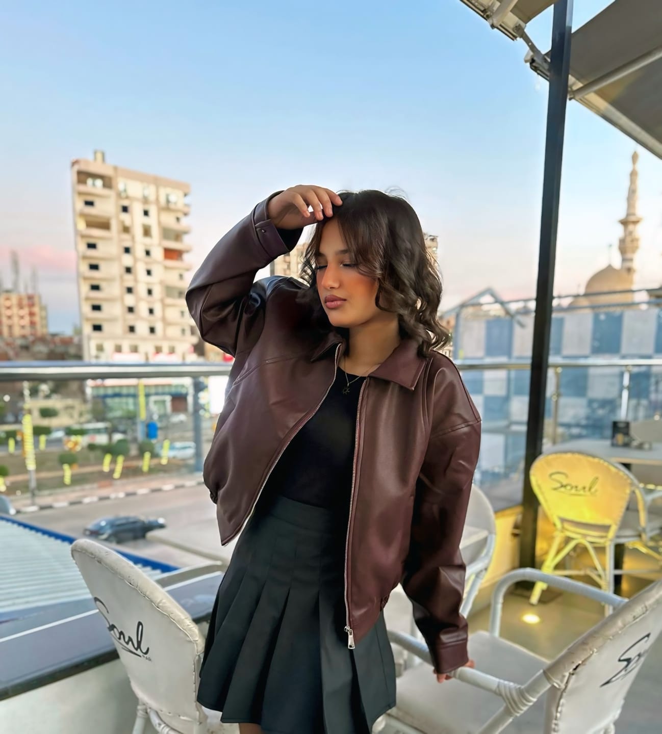 Customer photo review of Vintage leather jacket - Burgundy