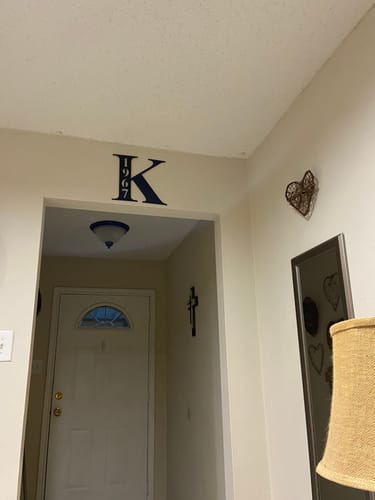 Customer photo review of Monogram Address Sign - Metal Wall Art