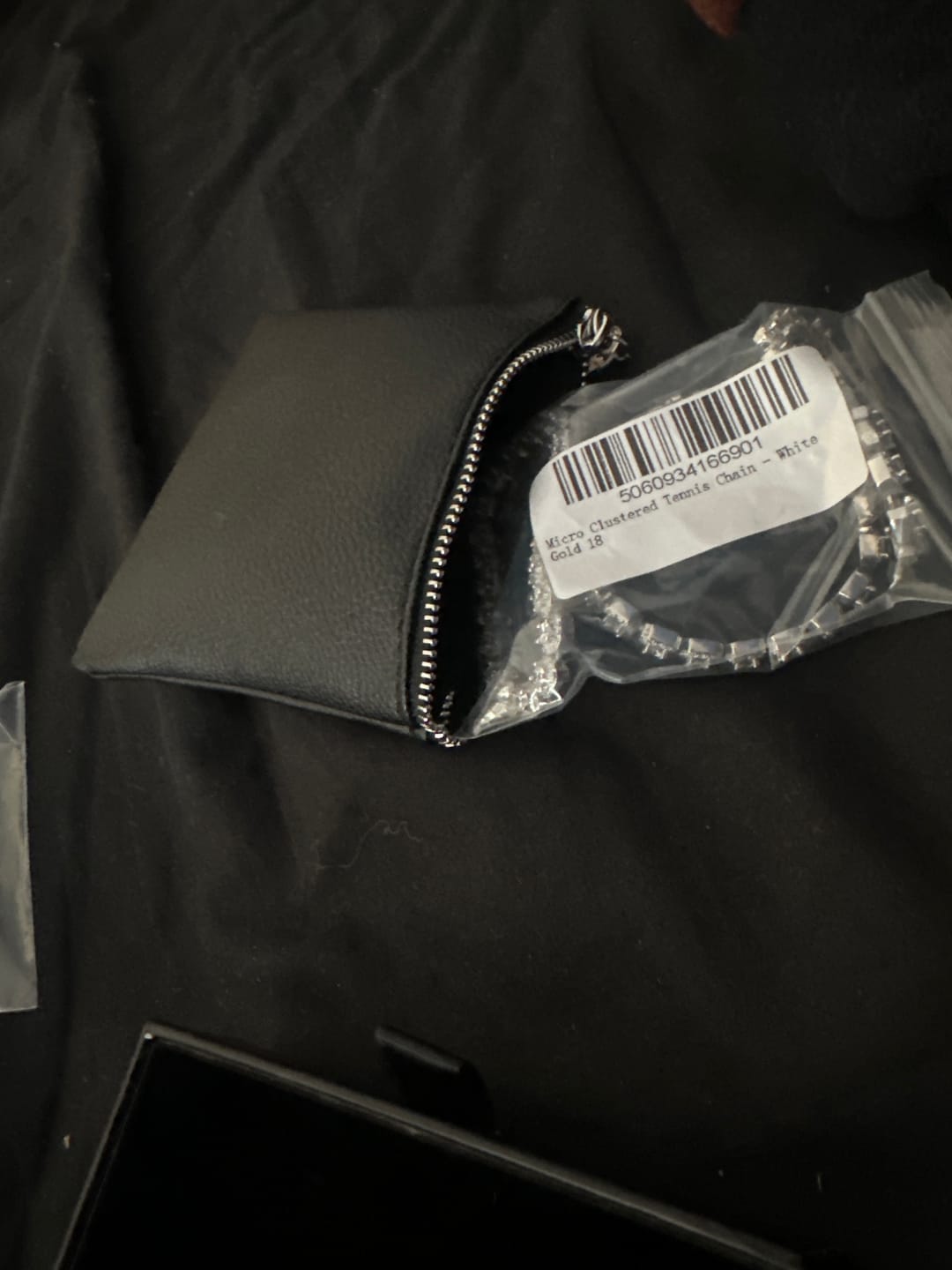 Customer photo review of Micro Clustered Tennis Chain - White Gold