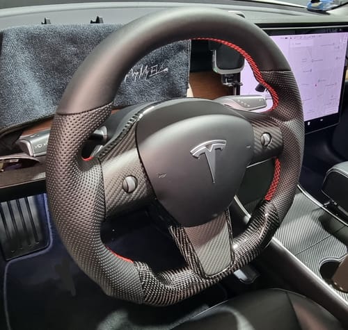 undefined review of Custom Dry Carbon Fiber Steering Wheel Replacement for Tesla Model 3 2017-2023 image 1 out of 5