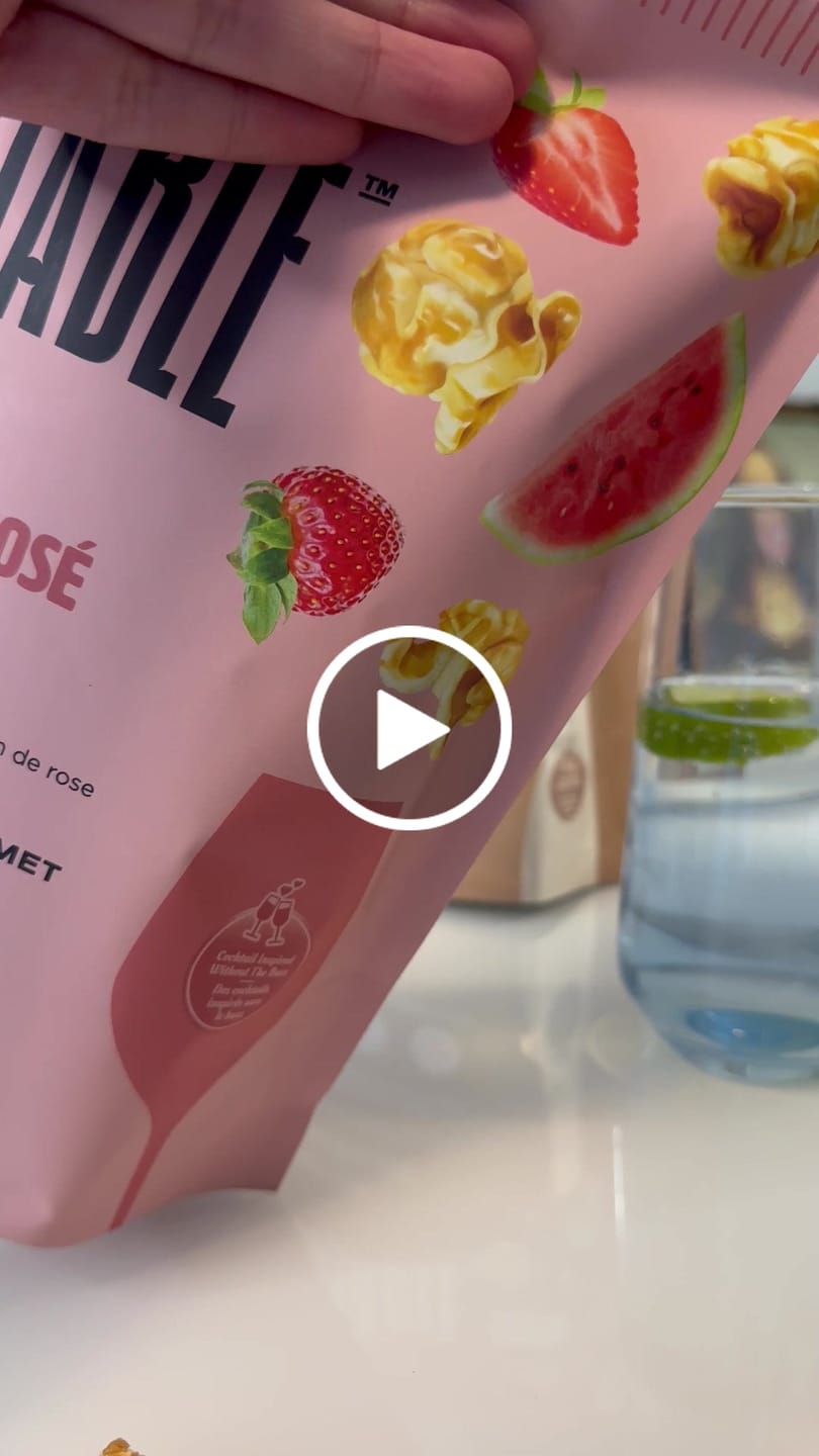 Customer video review of Poppin' Rosé All Day (4.4oz) - Wine Infused Caramel Popcorn