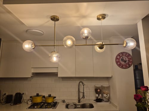 Customer photo review of Lampara Techo Nórdica Modelo ATENAS Dorada 6 soquetes