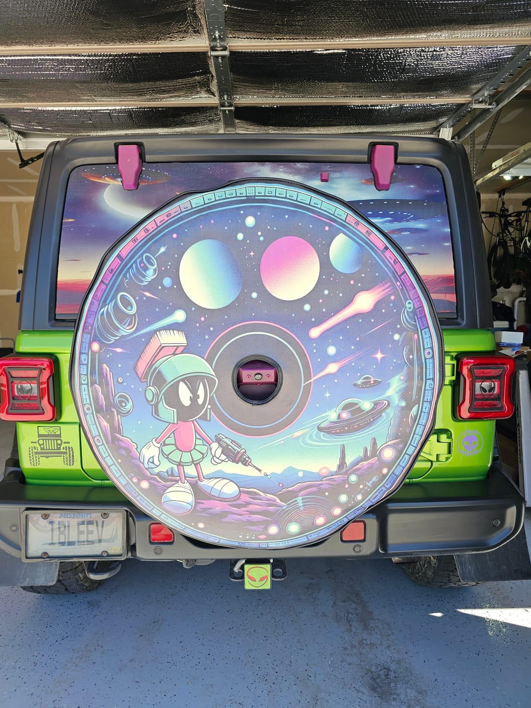 Customer photo review of Custom Spare Tire Cover for Jeep, RV, Bronco Camper, Trailer, & More