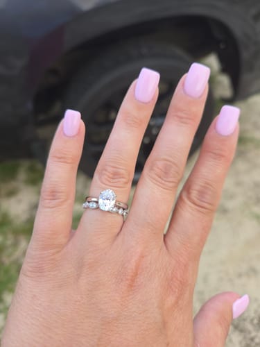 Customer photo review of Solitaire 1.8ct Oval CZ Ring in Sterling Silver