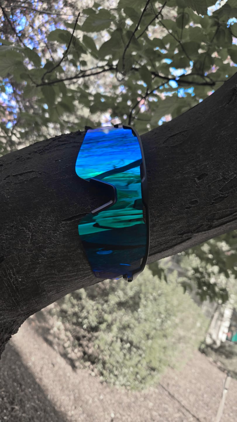 Customer photo review of The Jenna Sunglasses - Blue Lens