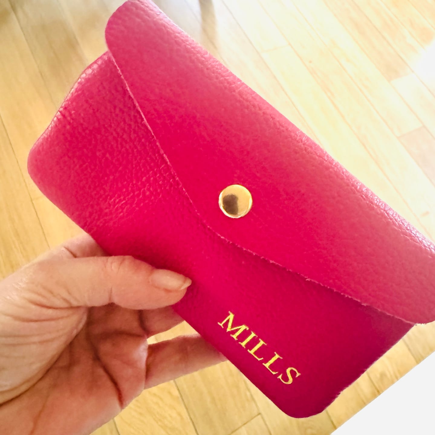 Customer photo review of Medium Popper Leather Purse