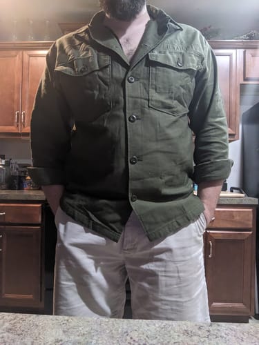 Customer photo review of Vietnam War US Army OG-107 Fatigue Utility Shirt - Plain