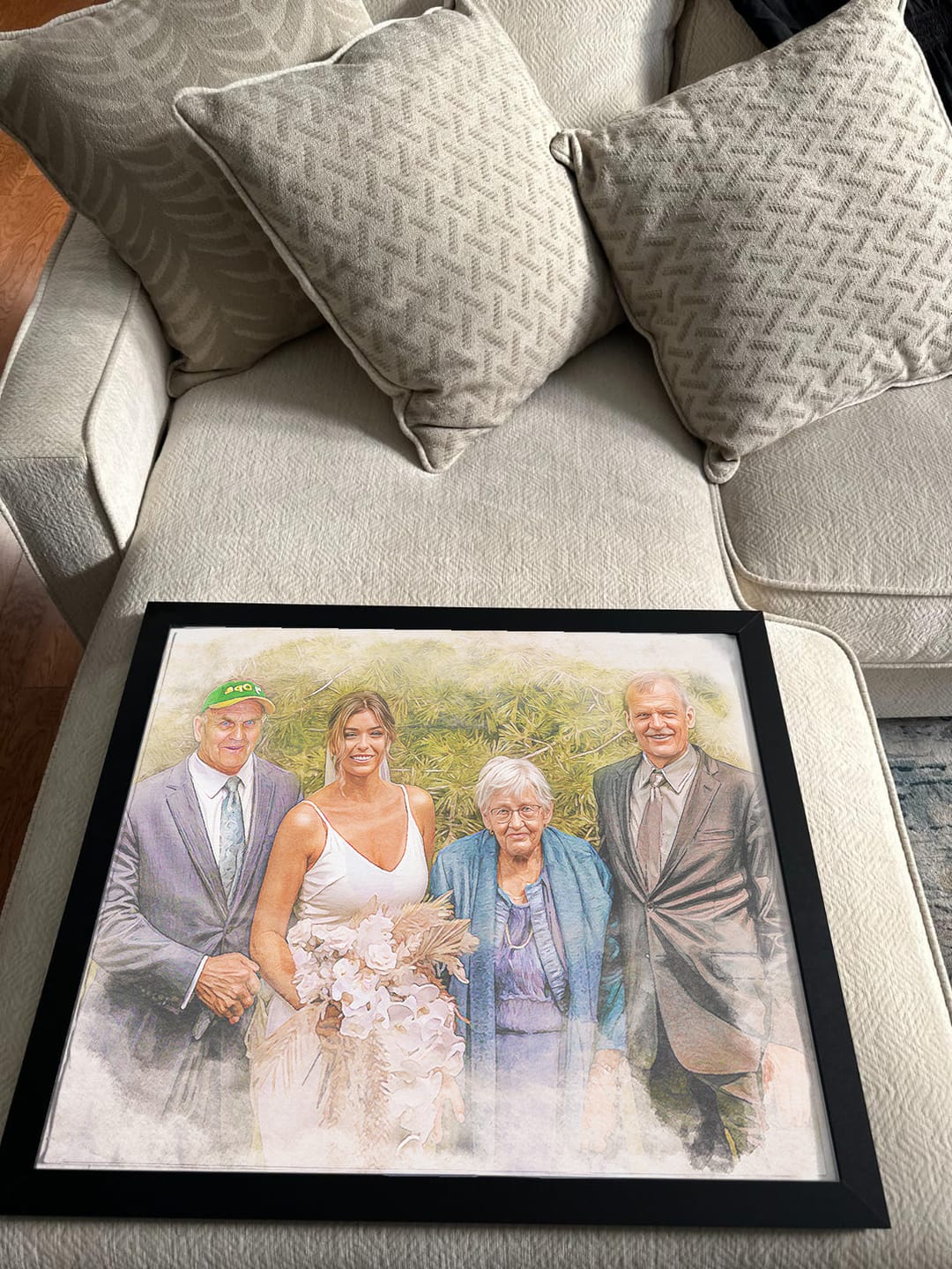 Customer photo review of Watercolor Memorial Portrait