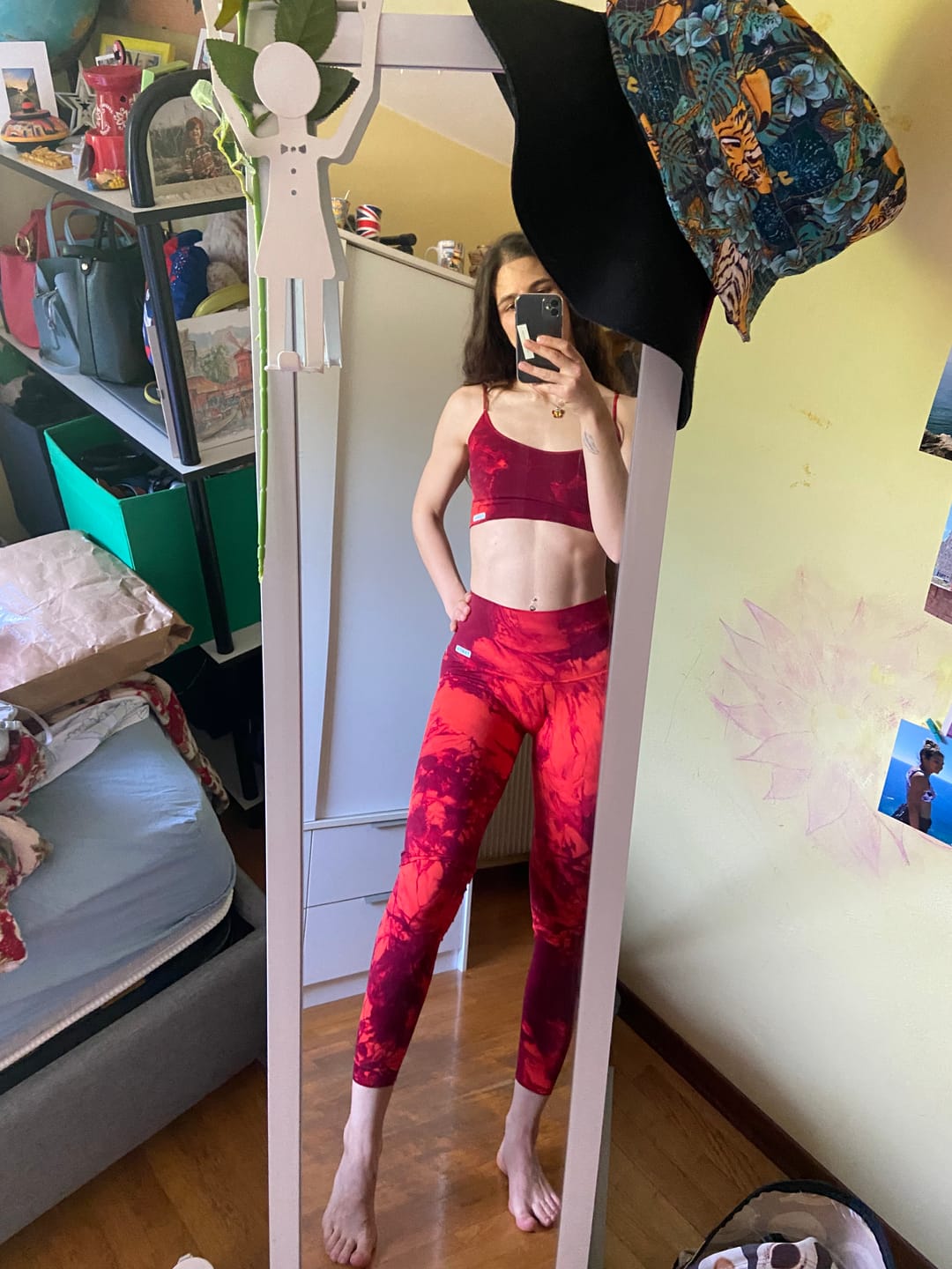 Customer photo review of Leggings Push Up Maltinto Rosso Inferno