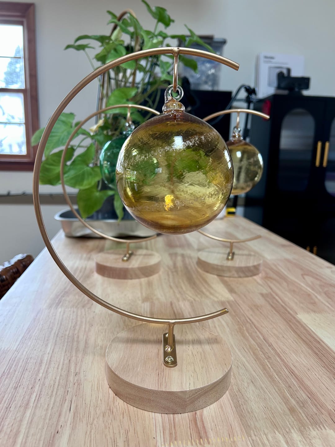 Customer photo review of Glass Christmas Ornament with Cremation Ashes