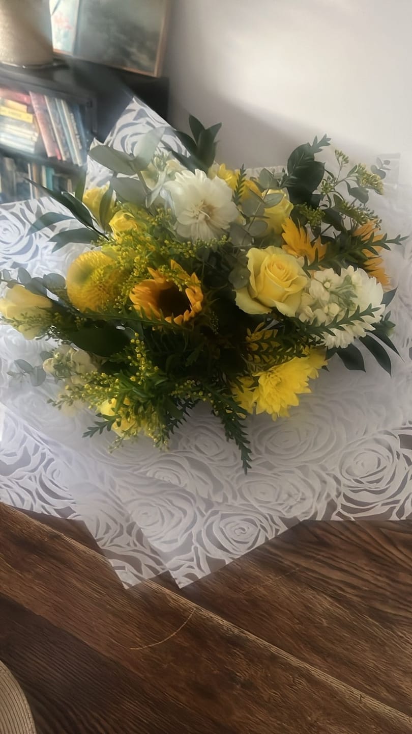 Customer photo review of Yellow Sunrise Bouquet