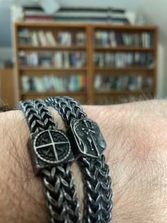 Customer photo review of Buy Bracelet, Get Matching Necklace for FREE: Endure & Conquer Compass Necklace and Bracelet : Helps Pair Veterans With A Service Dog Or Shelter Dog