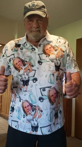 Customer photo review of The Best Gift For Golf Dad, Uncle, Husband... - Personalized Golf Polo Shirt