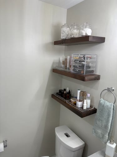 Customer photo review of Rustic Floating Shelves