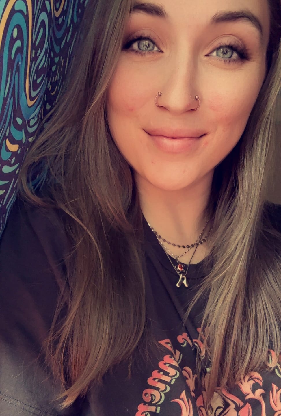 Customer photo review of Bubble Letter Necklace
