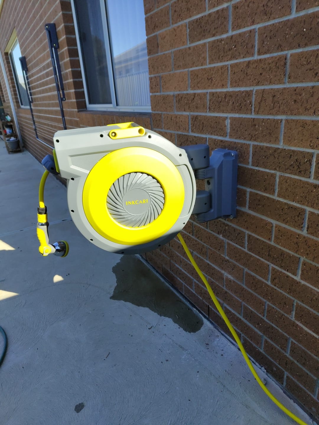 Customer photo review of 30m Retractable Garden Hose Reel.. Fully Installed