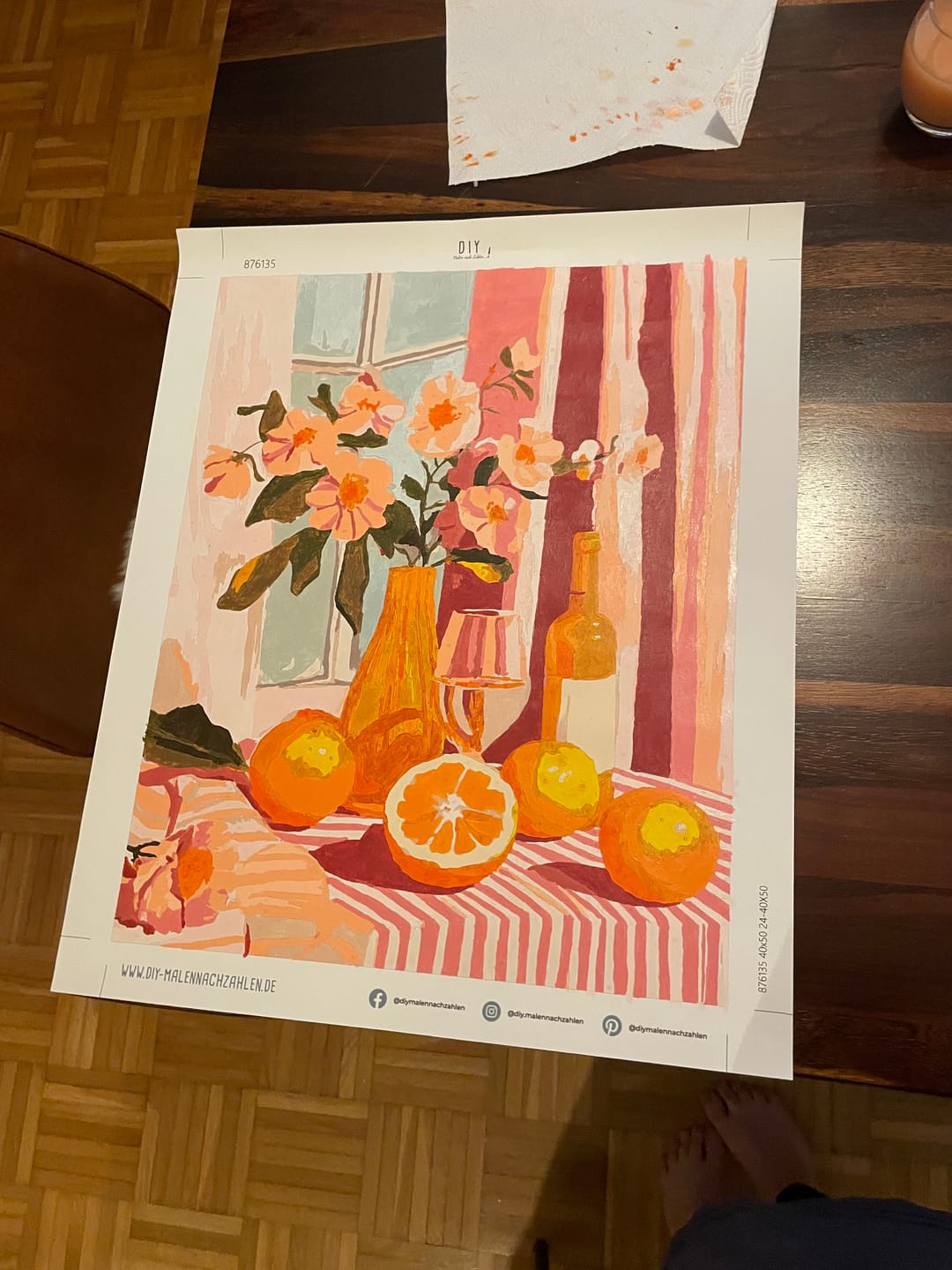 Customer photo review of Malen nach Zahlen - Oranges wine and flowers