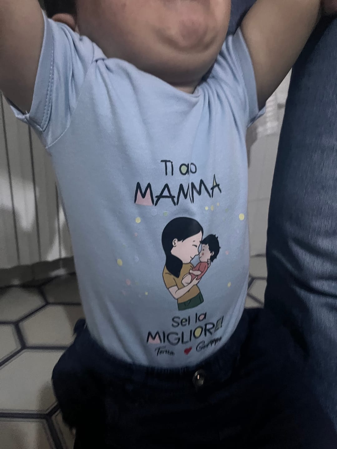 Customer photo review of Festa della mamma - Body personalizzato per neonato per la Festa della Mamma e del Papà