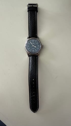 Customer review photo of a black shark skin watch strap