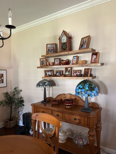 Customer photo review of Rustic Floating Shelves