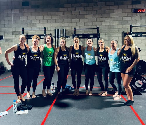 Customer photo review of 5AM Squad Racerback Tank Top