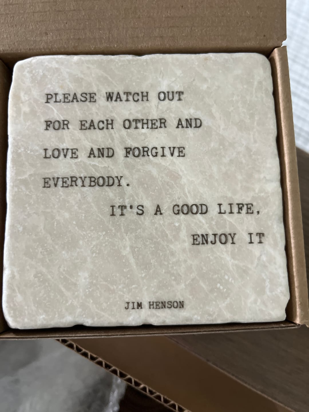 Customer photo review of Marble Coasters - Little Gem - Custom