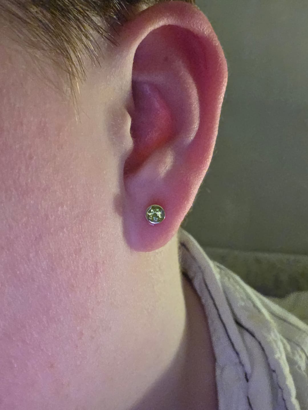 Customer photo review of Moissanite Solitaire Sleep Earrings