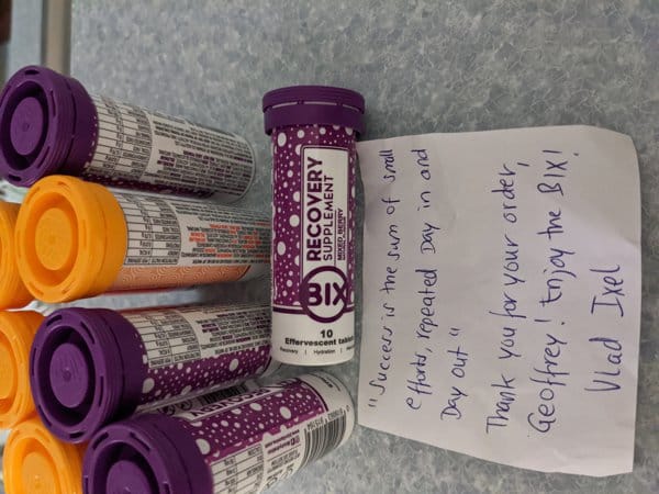 Customer photo review of Bix Daily Recovery Supplement