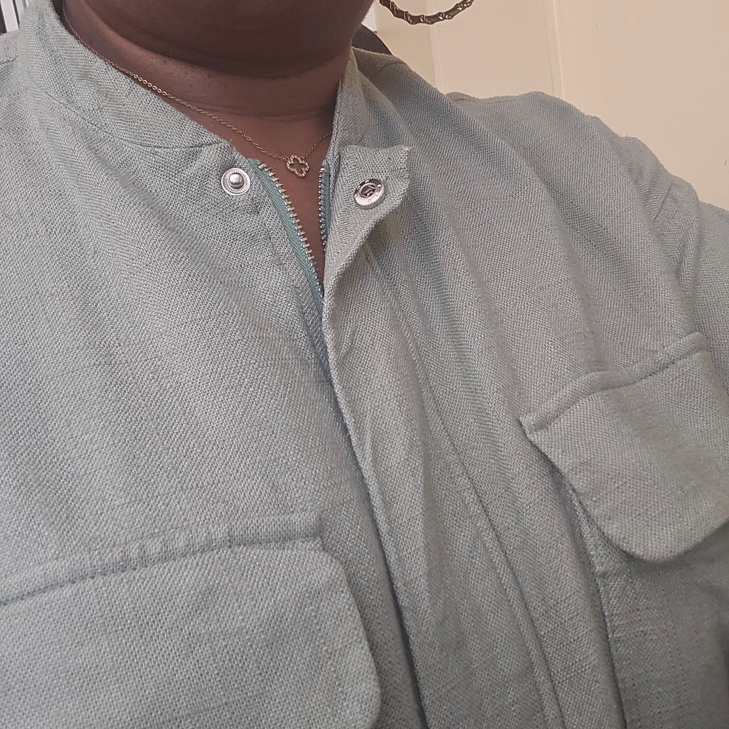 Customer photo review of Pavé Clover Pendant Necklace