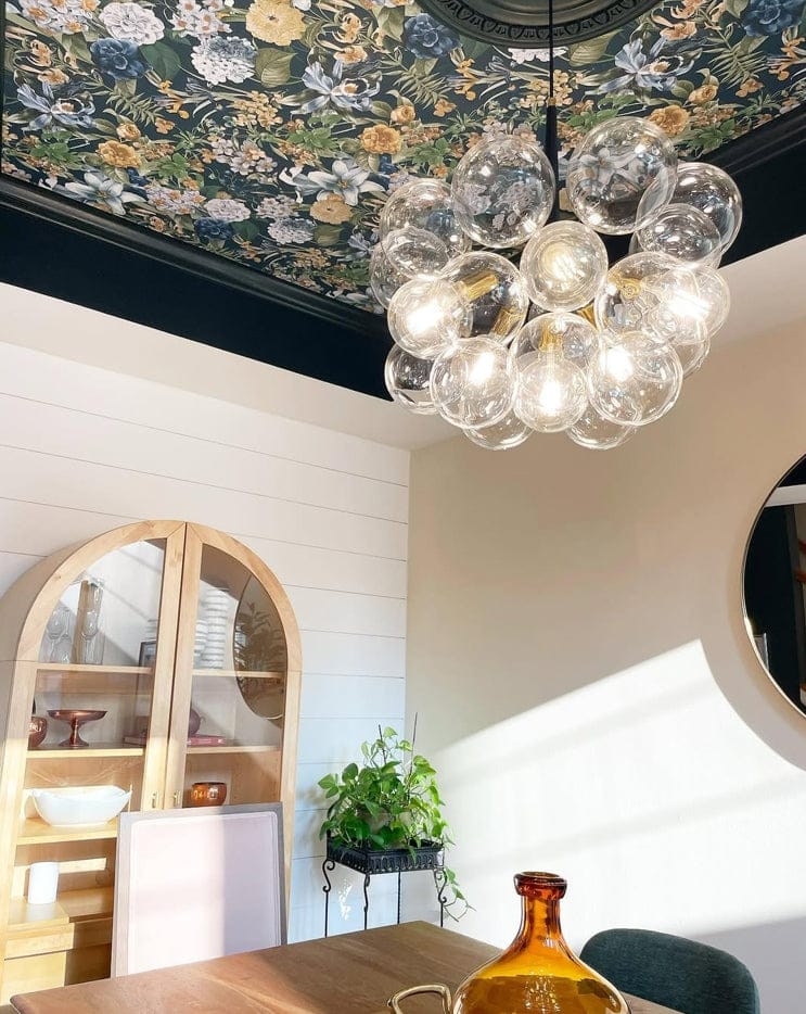 Customer photo review of Modern Clear Glass Bubble Cluster Chandelier
