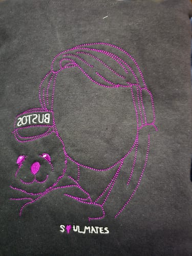 Customer photo review of Soulmate Custom Embroidered Photo Hoodie