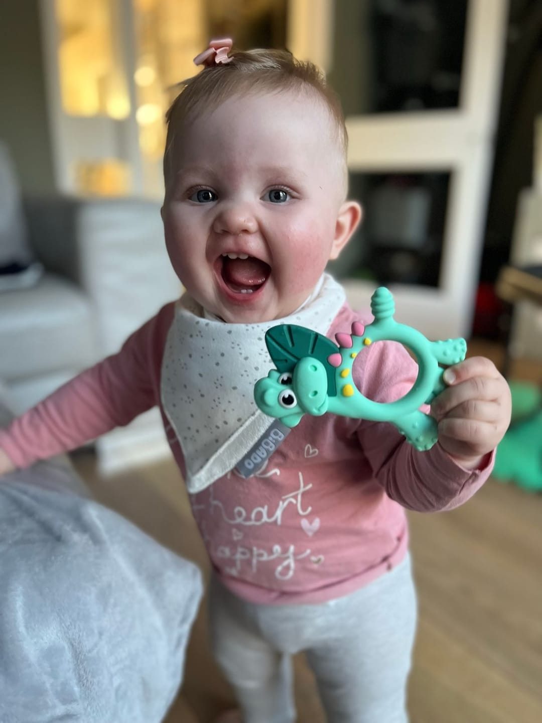 Customer photo review of Teething Toy: Dotty the Dinosaur™