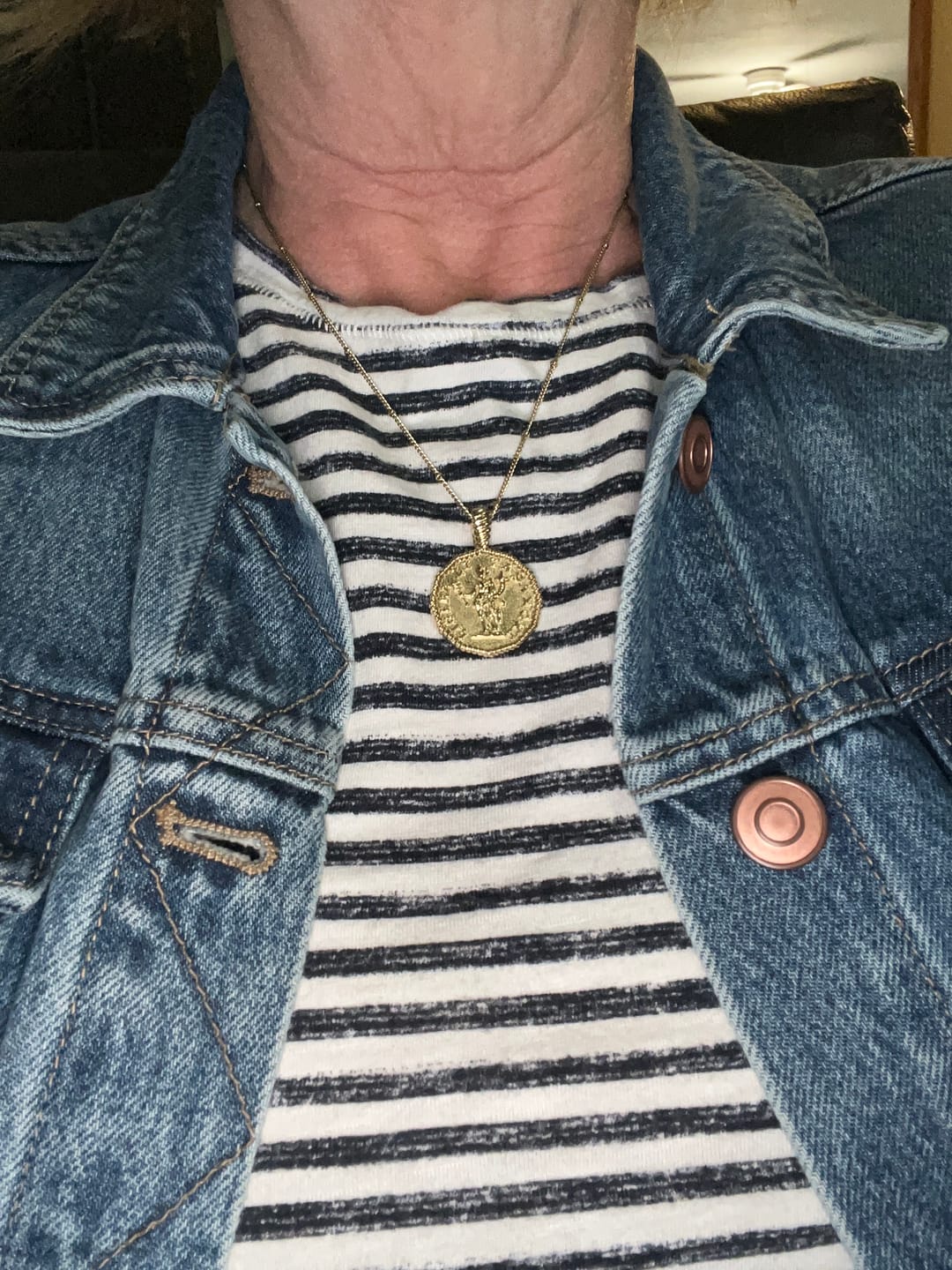 Customer photo review of Athena Coin Necklace