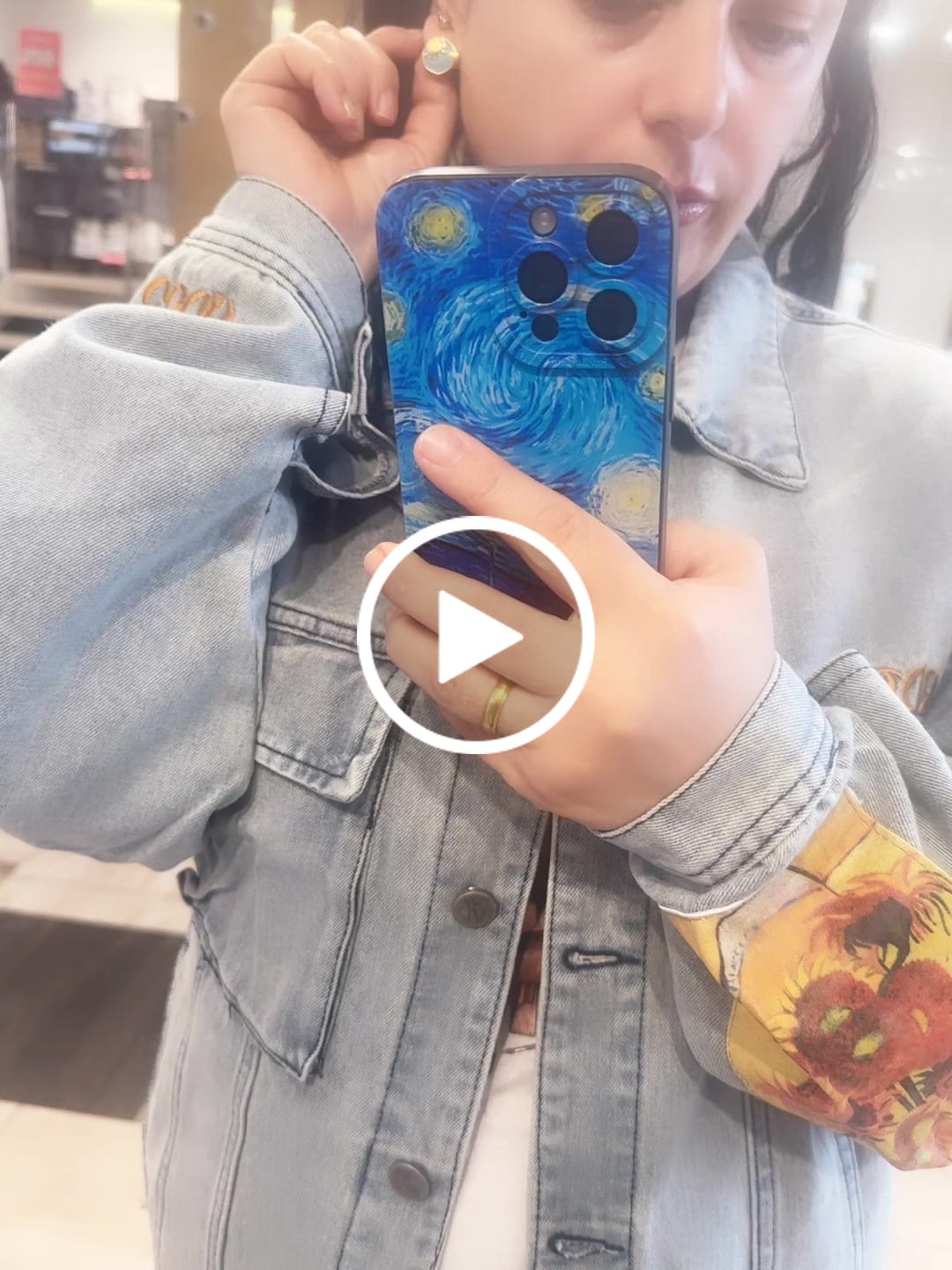 Customer video review of Van gogh inspired Asymmetric Earrings