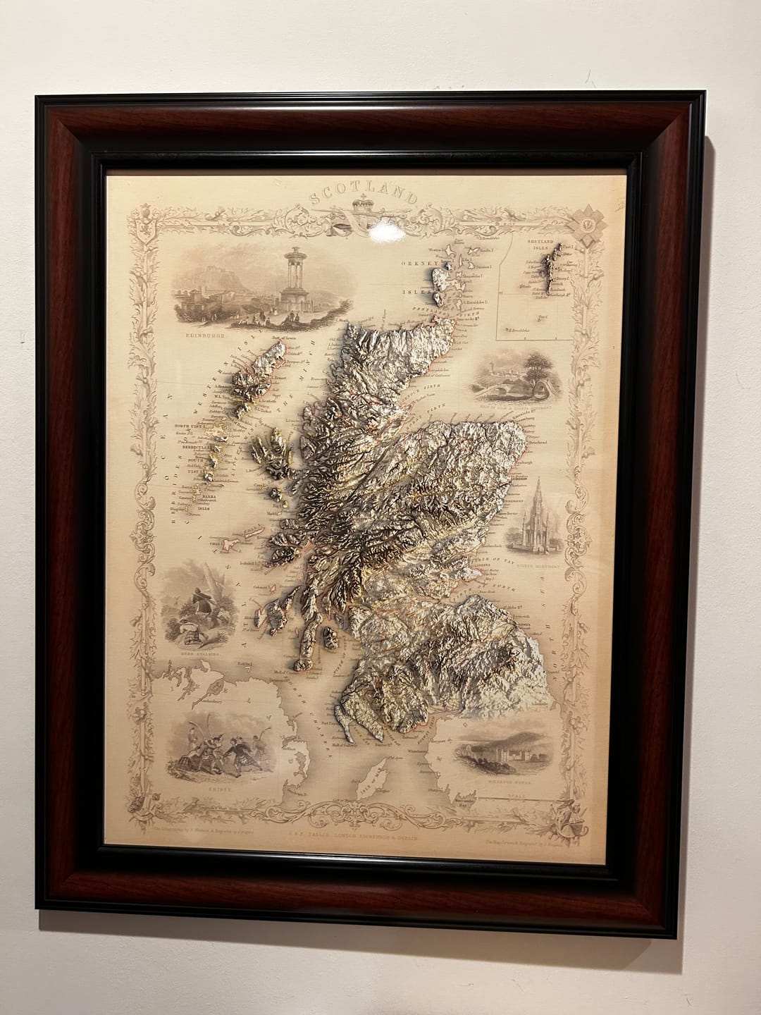 Customer photo review of Old Map of Scotland in 1851 by J. Tallis - Vintage Wall Art, Antique Map of Scottish Counties