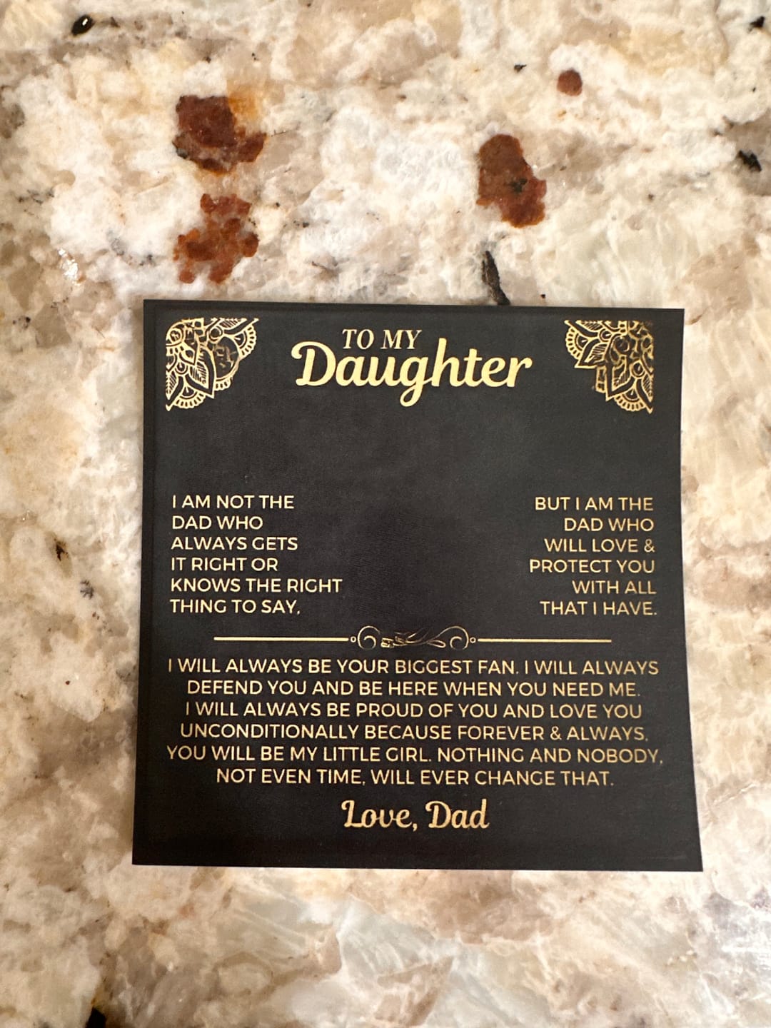 Customer photo review of You will always be my little girl - Necklace for Daughter from Dad