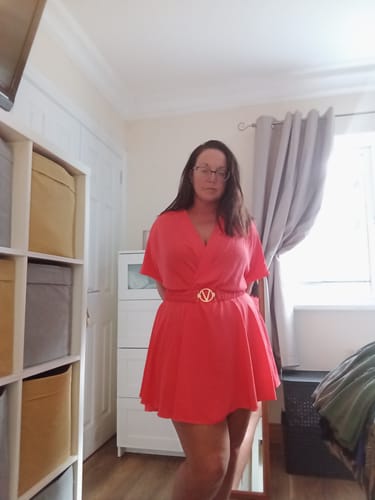 Customer photo review of Petra Khaki Skater Mini Dress