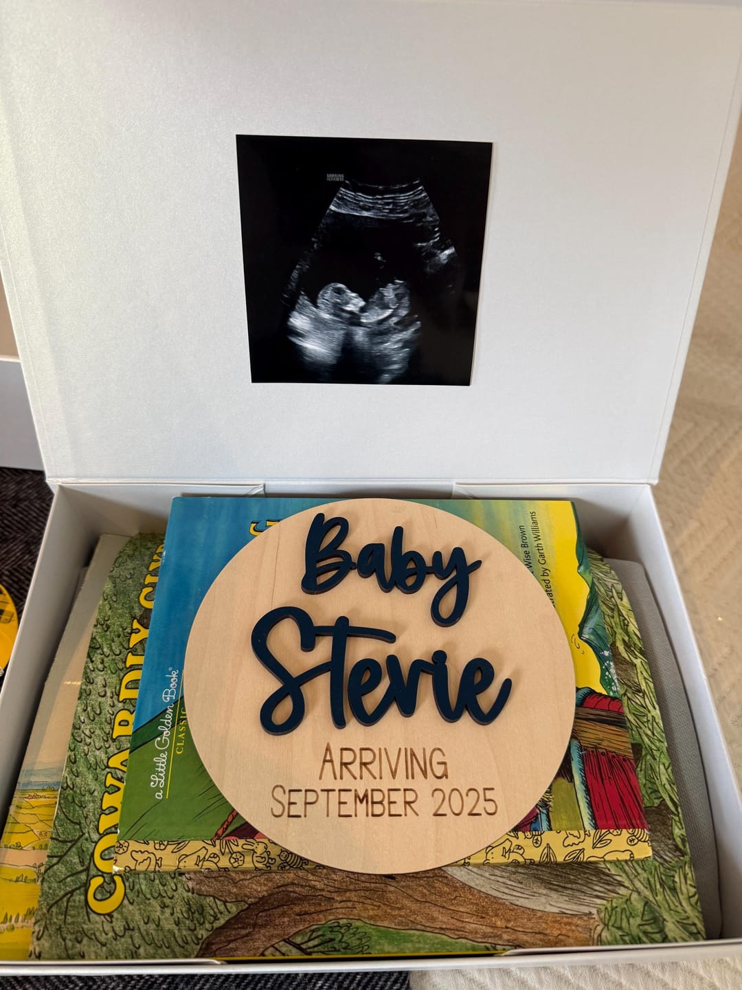 Customer photo review of Pregnancy Announcement Sign