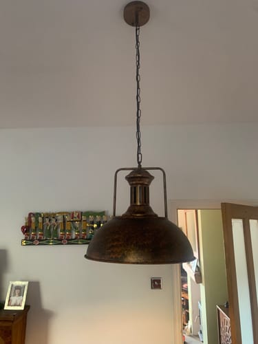 Customer photo review of Industrial Single Dome Pendant Light