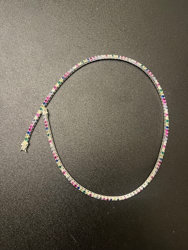 Customer photo review of Tennis Necklace - Rainbow