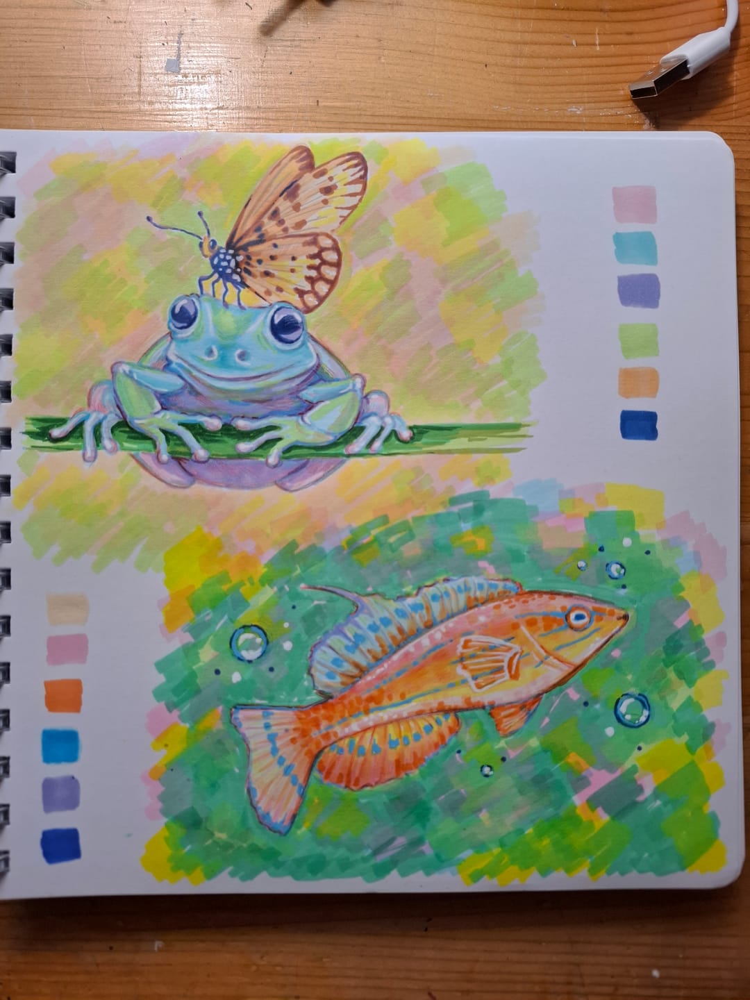 Customer photo review of Ohuhu Paper-friendly (No Peeling) Markers Water-based 60 Colors
