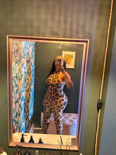 Customer photo review of Naked Sleeveless Print Bodysuit