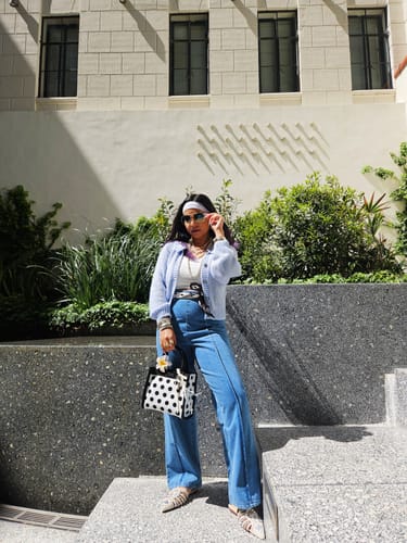 Customer photo review of ADALINE-BONE PEARL POINTED TOE FLAT