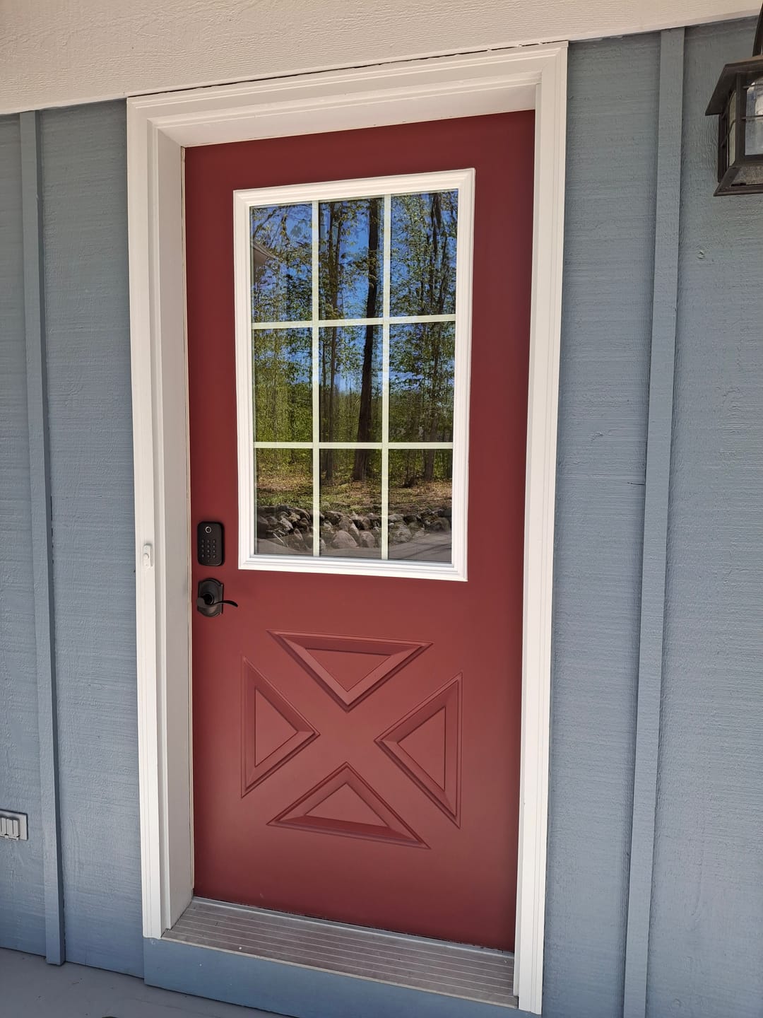 Customer photo review of ODL Clear Low-E Door Glass - 9 Light - 5/8 Internal Grille - 24" x 38" Frame Kit