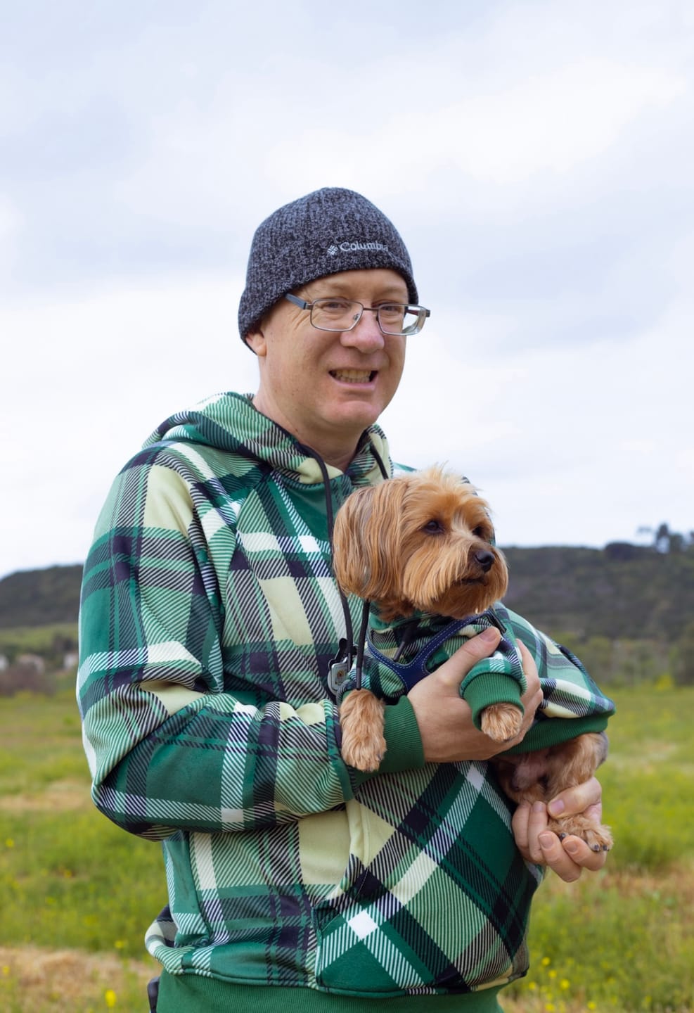 Customer photo review of Green Plaid Human Hoodie