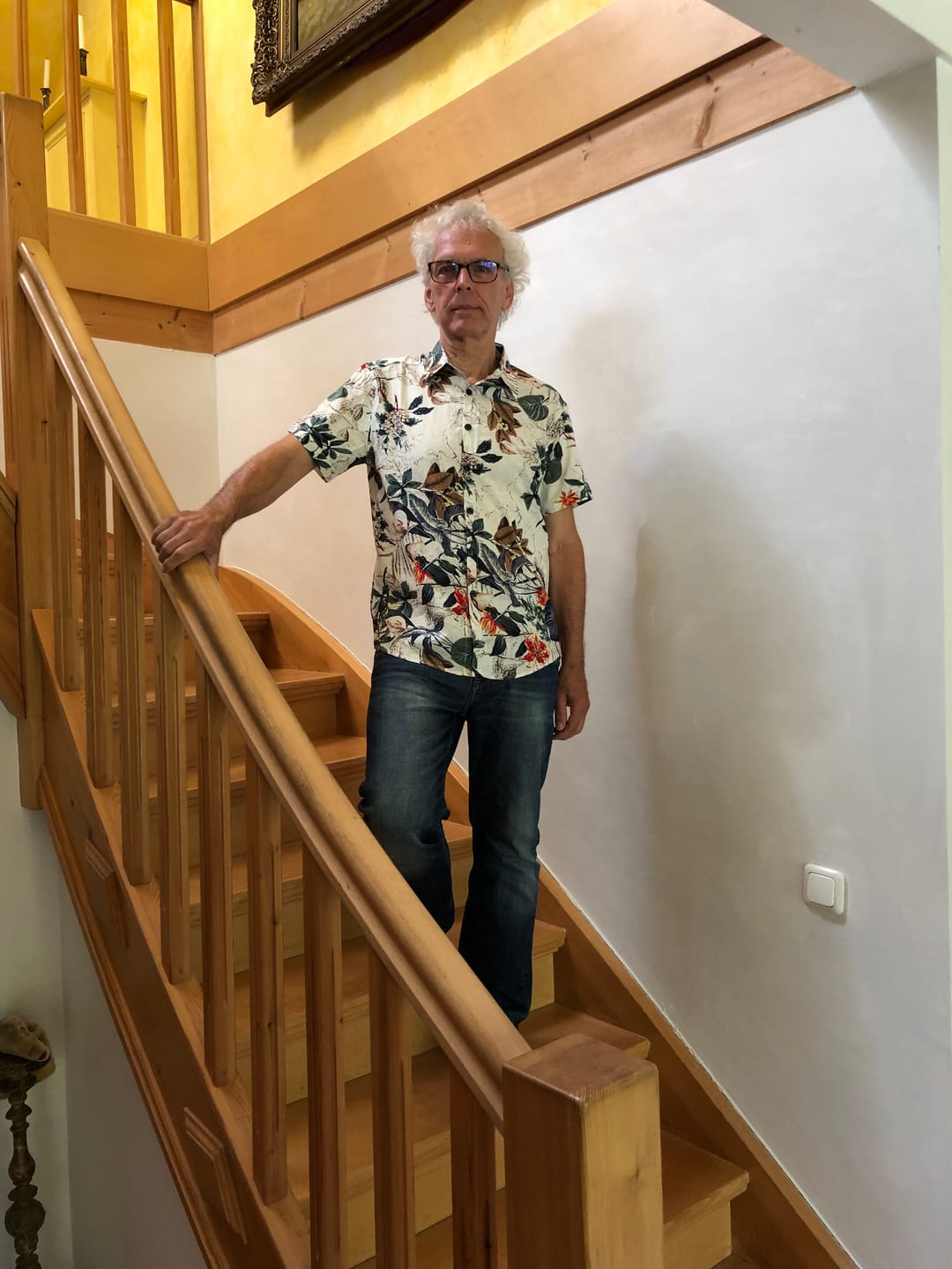 Customer photo review of Herren Blumendruck Baumwolle Kurzarmhemd