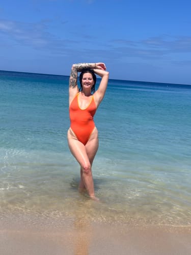 Customer photo review of Original Cut Swimsuit (Orange)
