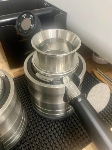 Customer photo review of Portafilter with a Double Spout for Espresso Machines